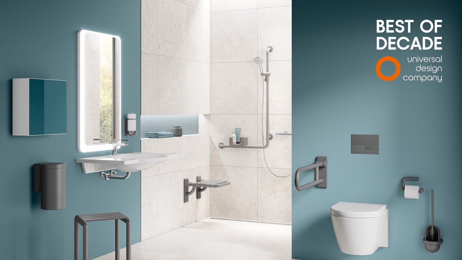 HEWI Series 477/801in anthracite matt awarded with Best of Decade Universal Design Company HEWI Series 477/801 Anthracite matt Best of Decade Universal Design Company