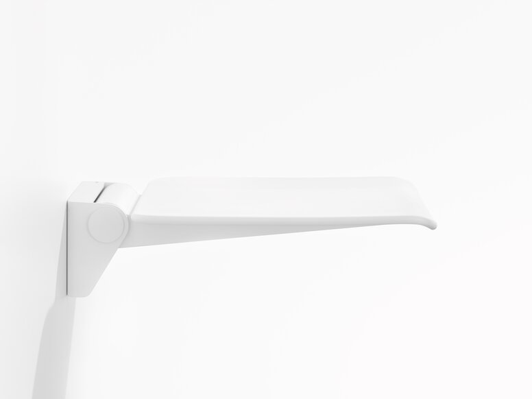HEWI Folding seat White matt Folding seat in matt white plastic