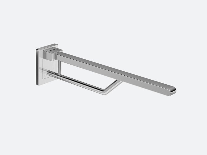 Folding support handle in chrome