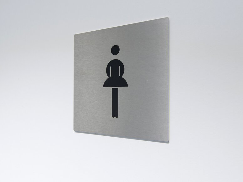 HEWI signage ladies HessenChemie Campus in Wiesbaden Signage Restrooms Ladies