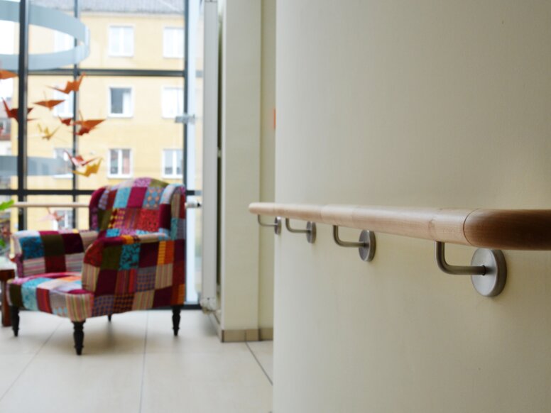 Juliusspital Hospice in Würzburg Handrail in a hallway